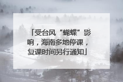 受台风“蝴蝶”影响，海南多地停课，复课时间另行通知