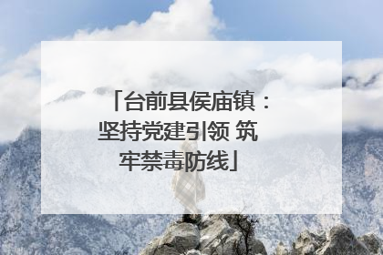 台前县侯庙镇：坚持党建引领 筑牢禁毒防线