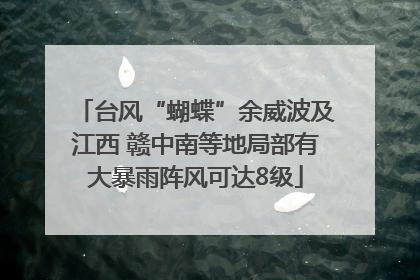 台风“蝴蝶”余威波及江西 赣中南等地局部有大暴雨阵风可达8级