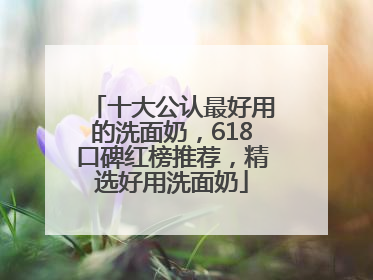 十大公认最好用的洗面奶，618口碑红榜推荐，精选好用洗面奶