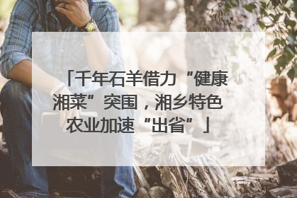 千年石羊借力“健康湘菜”突围，湘乡特色农业加速“出省”
