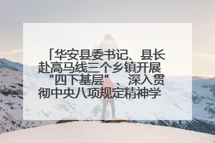 华安县委书记、县长赴高马线三个乡镇开展“四下基层”、深入贯彻中央八项规定精神学习教育工作调研