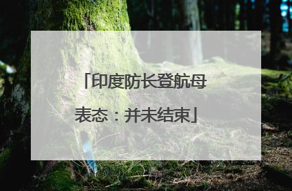 印度防长登航母表态：并未结束