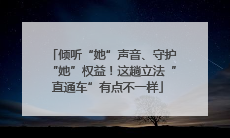 倾听“她”声音、守护“她”权益！这趟立法“直通车”有点不一样