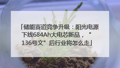 储能赛道竞争升级：阳光电源下线684Ah大电芯新品，“136号文”后行业将怎么走