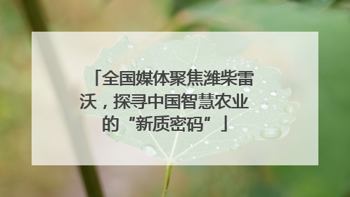全国媒体聚焦潍柴雷沃，探寻中国智慧农业的“新质密码”