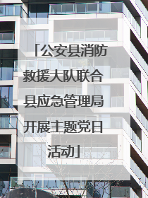 公安县消防救援大队联合县应急管理局开展主题党日活动
