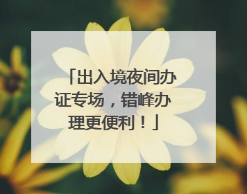 出入境夜间办证专场，错峰办理更便利！