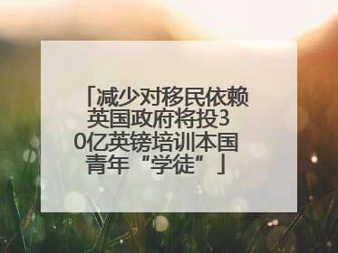 减少对移民依赖 英国政府将投30亿英镑培训本国青年“学徒”
