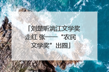 刘楚昕漓江文学奖走红 张一一“农民文学奖”出圈
