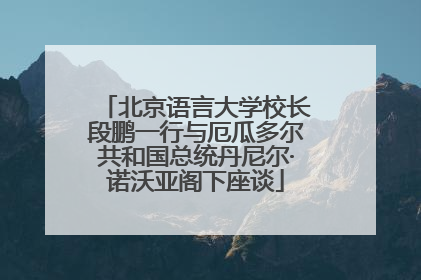 北京语言大学校长段鹏一行与厄瓜多尔共和国总统丹尼尔·诺沃亚阁下座谈