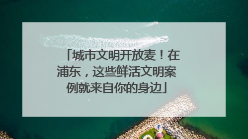城市文明开放麦！在浦东，这些鲜活文明案例就来自你的身边