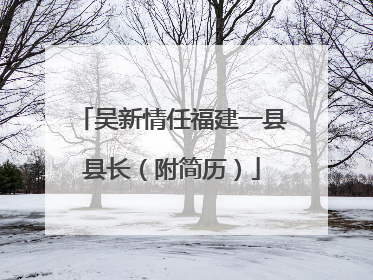吴新情任福建一县县长（附简历）