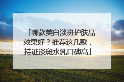 哪款美白淡斑护肤品效果好？推荐这几款，持证淡斑水乳口碑高