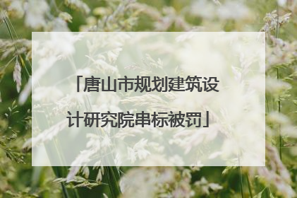 唐山市规划建筑设计研究院串标被罚