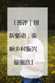 善评｜创新驱动，奏响乡村振兴最强音