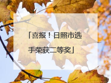 喜报！日照市选手荣获二等奖