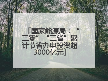 国家能源局：“三零”“三省”累计节省办电投资超3000亿元