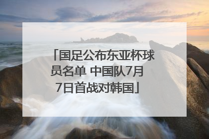 国足公布东亚杯球员名单 中国队7月7日首战对韩国
