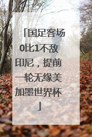 国足客场0比1不敌印尼，提前一轮无缘美加墨世界杯