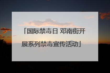 国际禁毒日 邓南街开展系列禁毒宣传活动