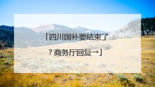 四川国补要结束了？商务厅回复→
