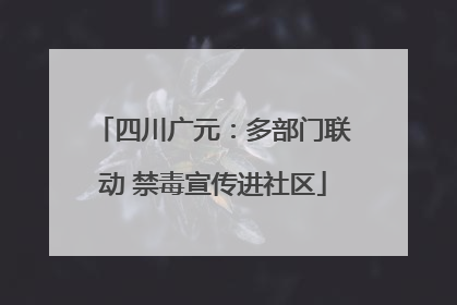 四川广元：多部门联动 禁毒宣传进社区
