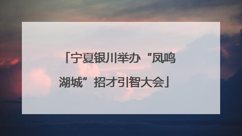 宁夏银川举办“凤鸣湖城”招才引智大会