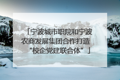 宁波城市职院和宁波农商发展集团合作打造“校企党建联合体”
