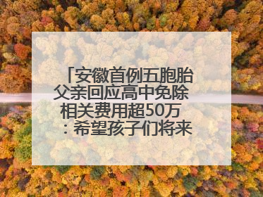 安徽首例五胞胎父亲回应高中免除相关费用超50万：希望孩子们将来不辜负社会各界的帮助与支持