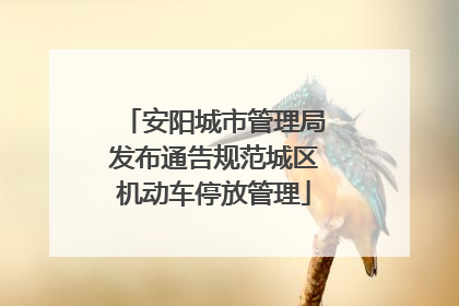 安阳城市管理局发布通告规范城区机动车停放管理