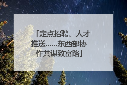 定点招聘、人才推送……东西部协作共谋致富路