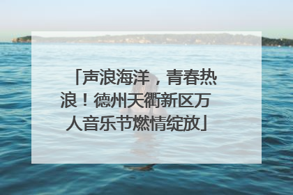声浪海洋，青春热浪！德州天衢新区万人音乐节燃情绽放