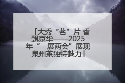 大秀“茗”片 香飘京华——2025年“一展两会”展现泉州茶独特魅力