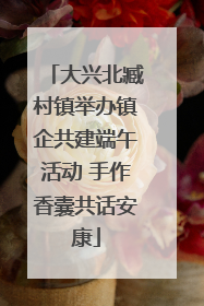 大兴北臧村镇举办镇企共建端午活动 手作香囊共话安康