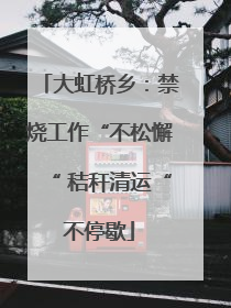 大虹桥乡：禁烧工作“不松懈“ 秸秆清运“不停歇