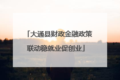 大通县财政金融政策联动稳就业促创业