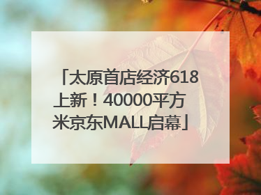 太原首店经济618上新！40000平方米京东MALL启幕
