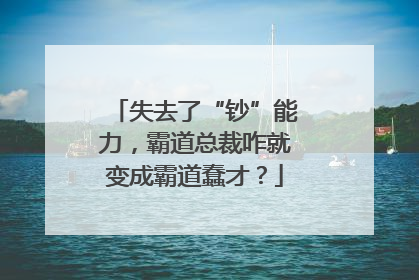 失去了“钞”能力，霸道总裁咋就变成霸道蠢才？
