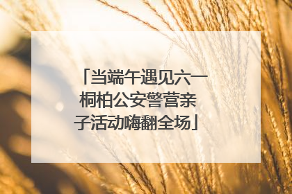 当端午遇见六一 桐柏公安警营亲子活动嗨翻全场