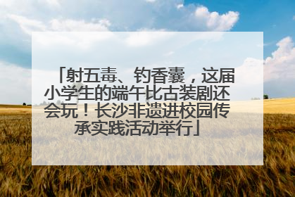 射五毒、钓香囊，这届小学生的端午比古装剧还会玩！长沙非遗进校园传承实践活动举行