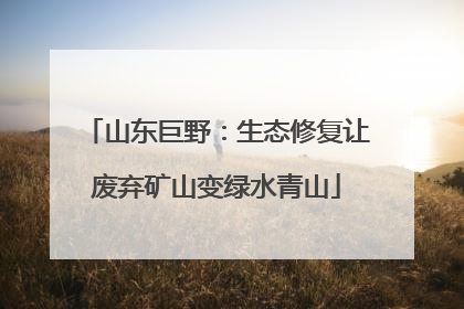 山东巨野：生态修复让废弃矿山变绿水青山