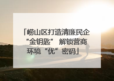 崂山区打造清廉民企“金钥匙” 解锁营商环境“优”密码
