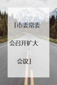 市委常委会召开扩大会议