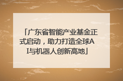 广东省智能产业基金正式启动，助力打造全球AI与机器人创新高地