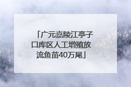 广元嘉陵江亭子口库区人工增殖放流鱼苗40万尾