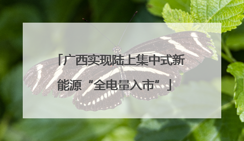 广西实现陆上集中式新能源“全电量入市”