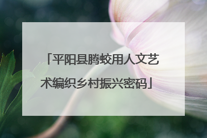 平阳县腾蛟用人文艺术编织乡村振兴密码