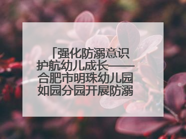 强化防溺意识 护航幼儿成长——合肥市明珠幼儿园如园分园开展防溺水安全教育活动