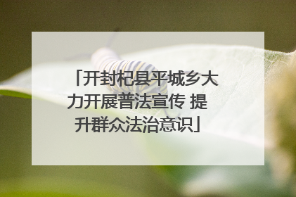 开封杞县平城乡大力开展普法宣传 提升群众法治意识